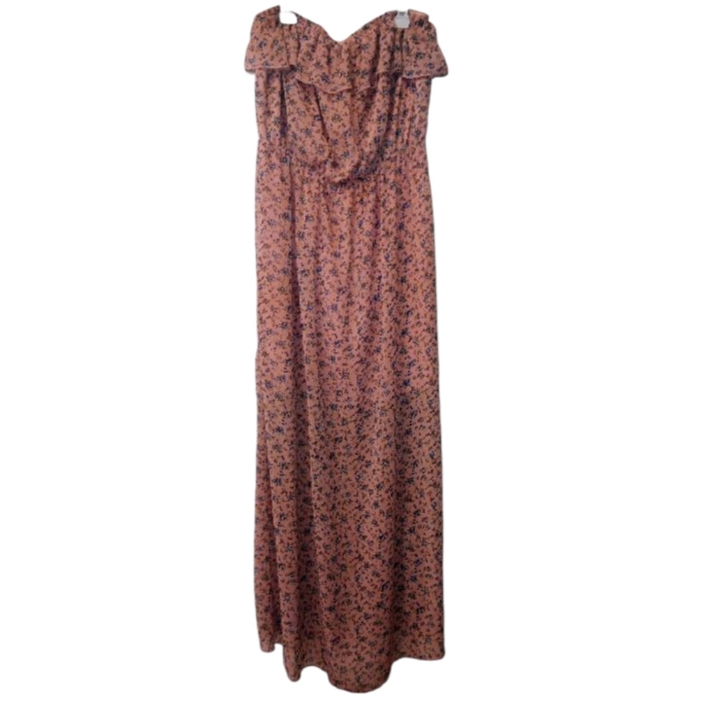 No Boundaries Strapless Floral Dress - Pink and Blue